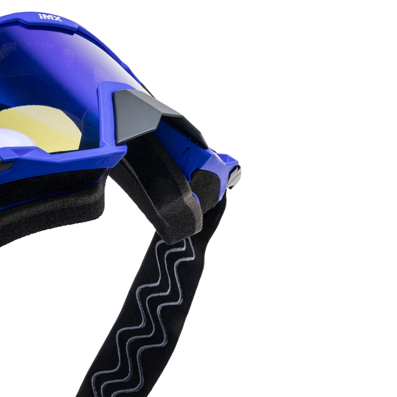 Occhiali da motocross iMX Sand nero-blu con plexiglass iridium