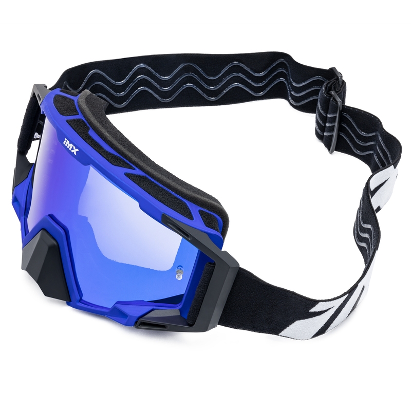 Occhiali da motocross iMX Sand nero-blu con plexiglass iridium