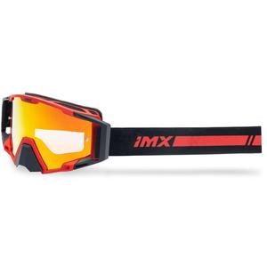 Occhiali da motocross iMX Sand nero-rosso con plexiglass iridium rosso