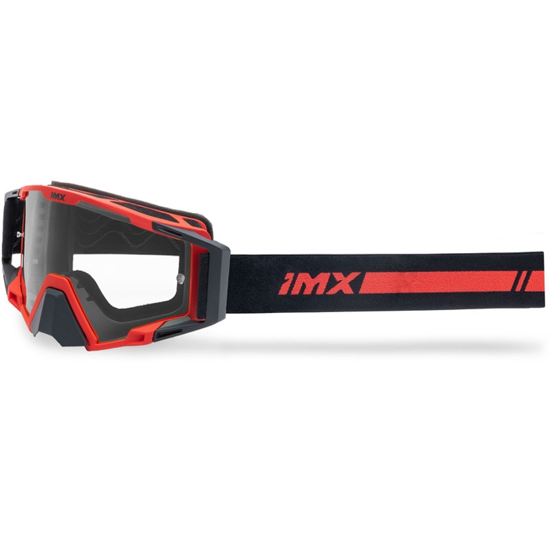 Occhiali da motocross iMX Sand nero-rosso con plexiglass iridium rosso