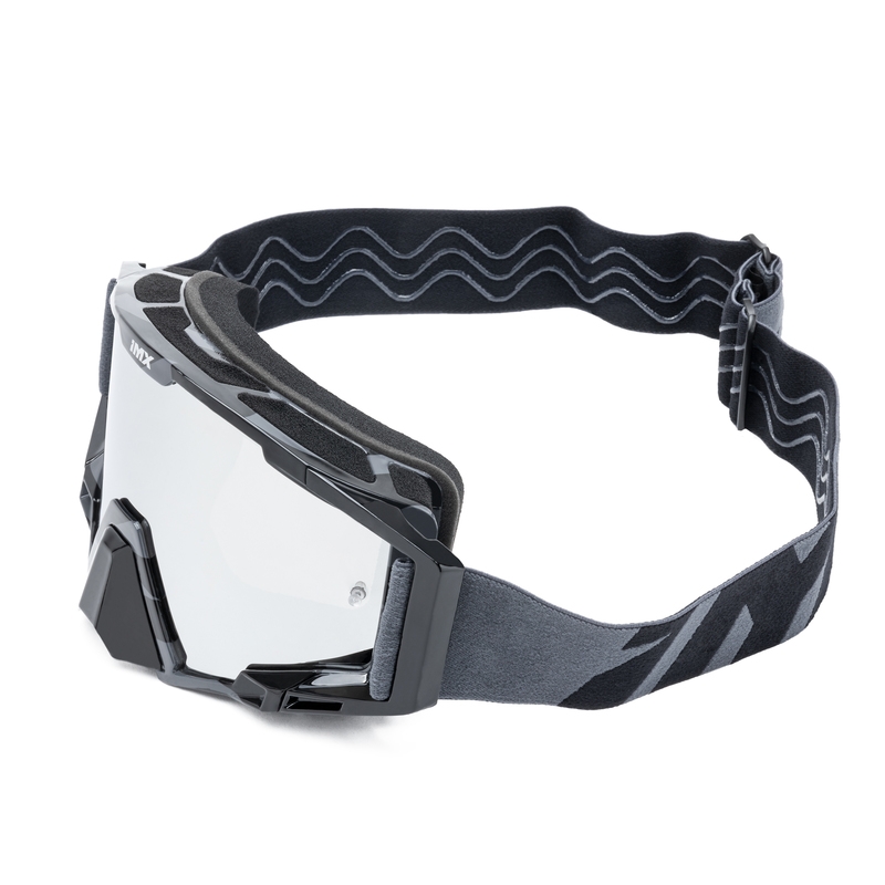 Occhiali da motocross iMX Sand grigio-nero con plexiglass iridium