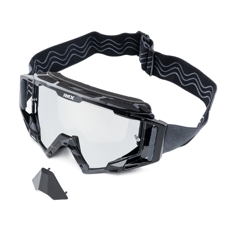 Occhiali da motocross iMX Sand grigio-nero con plexiglass iridium