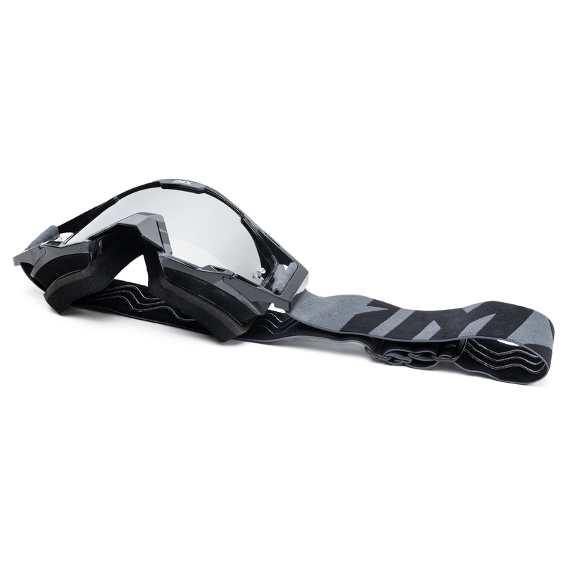 Occhiali da motocross iMX Sand grigio-nero con plexiglass iridium