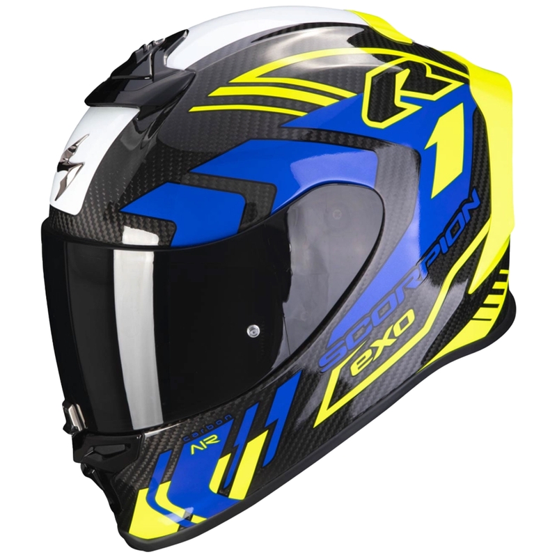 Casco integrale Scorpion EXO-R1 EVO Carbon Air Supra nero-giallo-fluo-blu