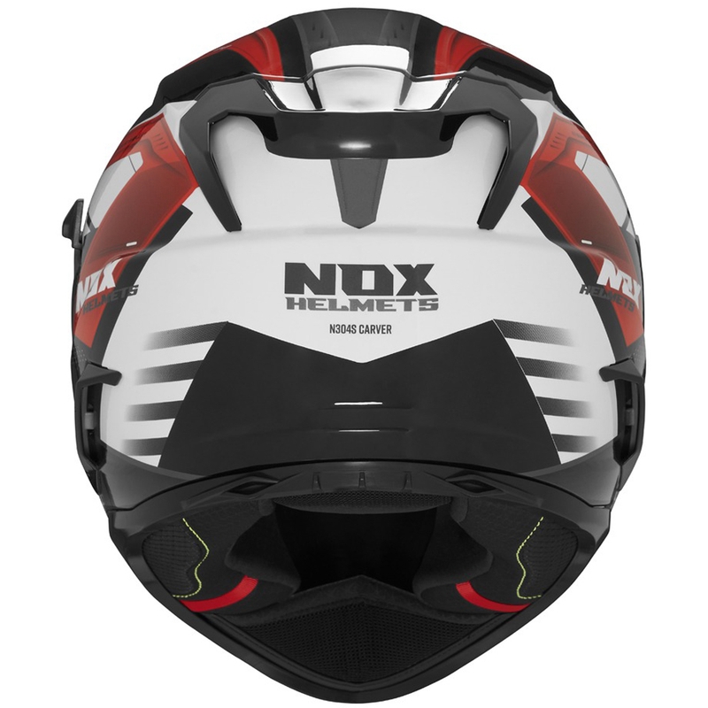 Casco integrale da moto NOX N304S CARVER nero-bianco-rosso