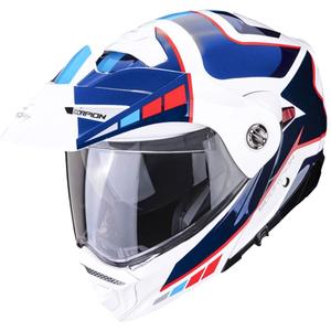 Casco moto SCORPION ADX-2 CAMINO perlato bianco-blu-rosso Saldi