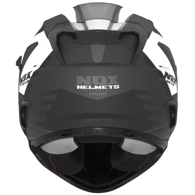Casco integrale da moto NOX N304S CARVER nero opaco-bianco