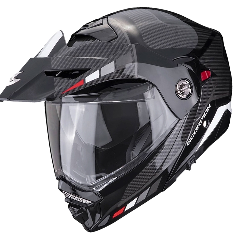 Casco moto SCORPION ADX-2 CAMINO nero-argento-rosso Saldi