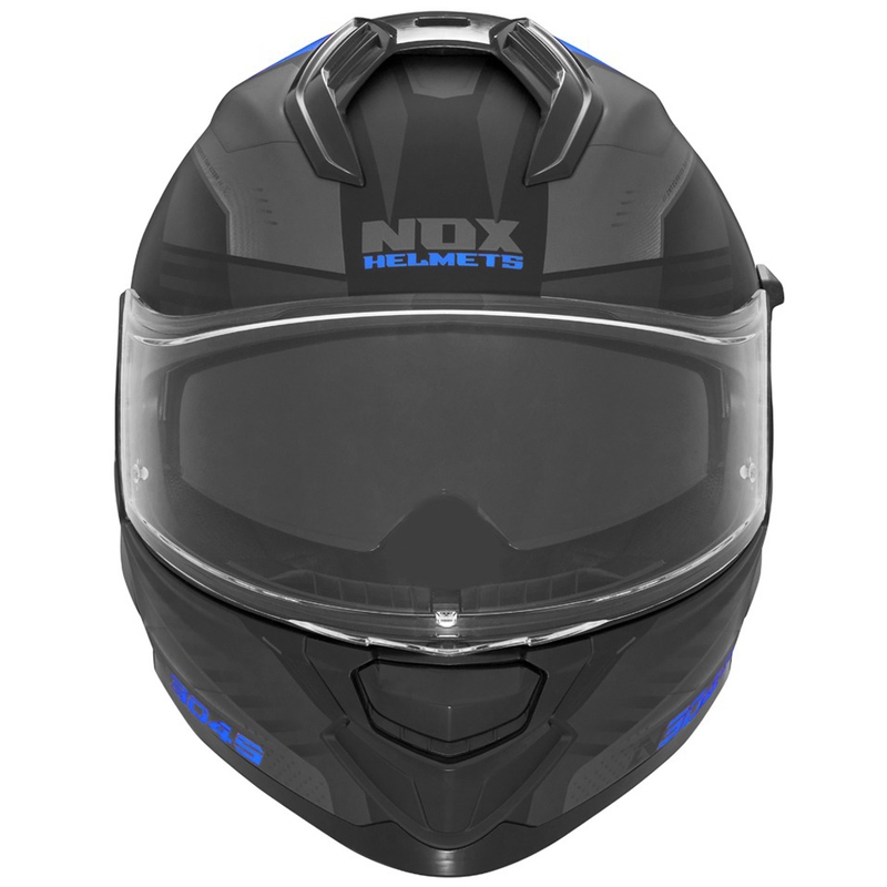 Casco integrale da moto NOX N304S CARVER nero opaco-blu