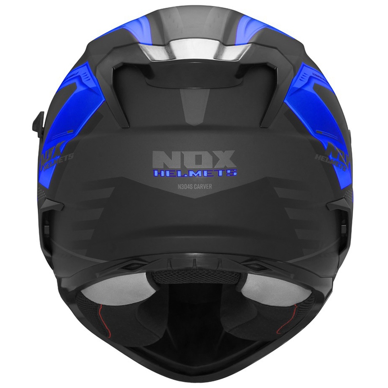 Casco integrale da moto NOX N304S CARVER nero opaco-blu