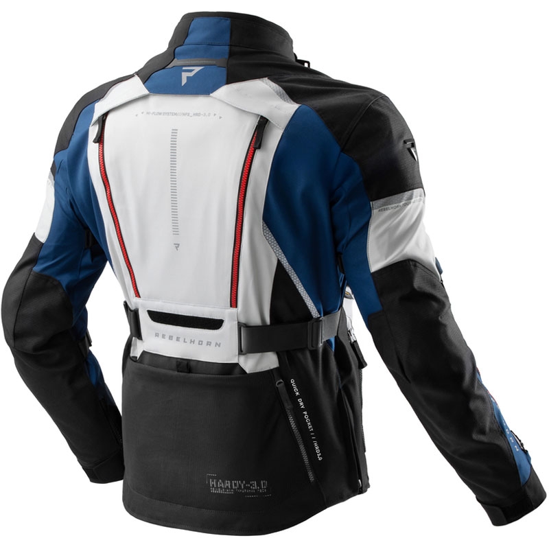 Giacca moto Rebelhorn Hardy 3.0 blu-grigio-rosso