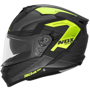 Casco integrale da moto NOX N304S CARVER nero opaco-giallo