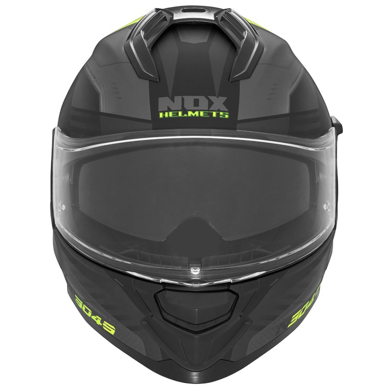 Casco integrale da moto NOX N304S CARVER nero opaco-giallo