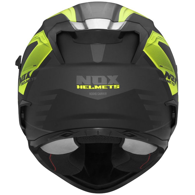 Casco integrale da moto NOX N304S CARVER nero opaco-giallo