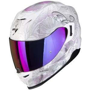 Casco moto integrale Scorpion EXO-520 EVO Air Melrose perlato bianco-rosa