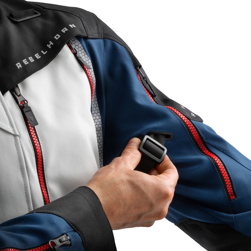 Giacca moto Rebelhorn Hardy 3.0 blu-grigio-rosso