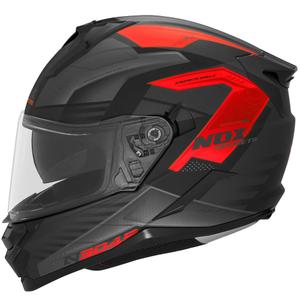 Casco integrale da moto NOX N304S CARVER nero opaco-rosso