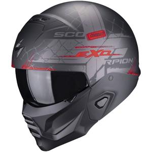 Casco aperto con maschera Scorpion EXO-COMBAT II Xenon nero-rosso opaco