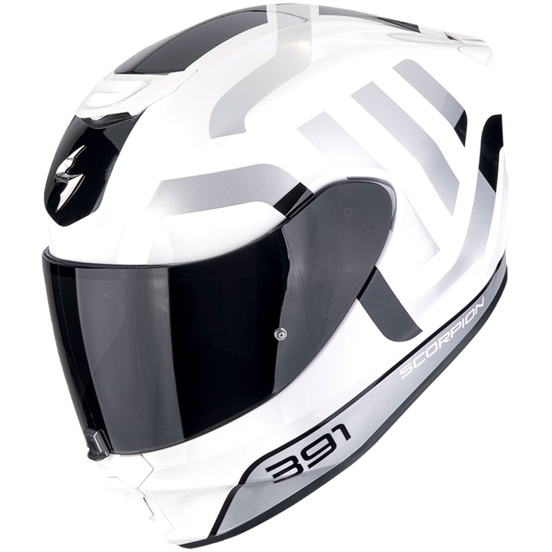 Casco moto integrale Scorpion EXO-391 AROK bianco-nero-argento Saldi