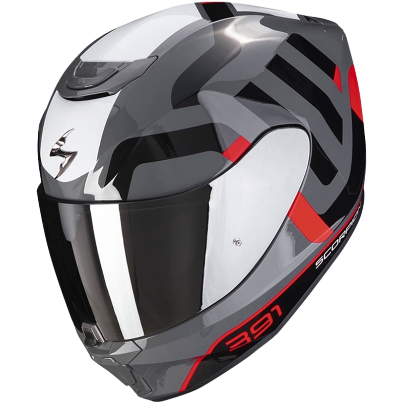 Casco moto integrale Scorpion EXO-391 Arok grigio-rosso-nero Saldi