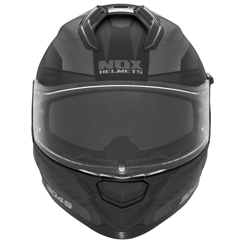 Casco integrale da moto NOX N304S CARVER nero opaco-titanio