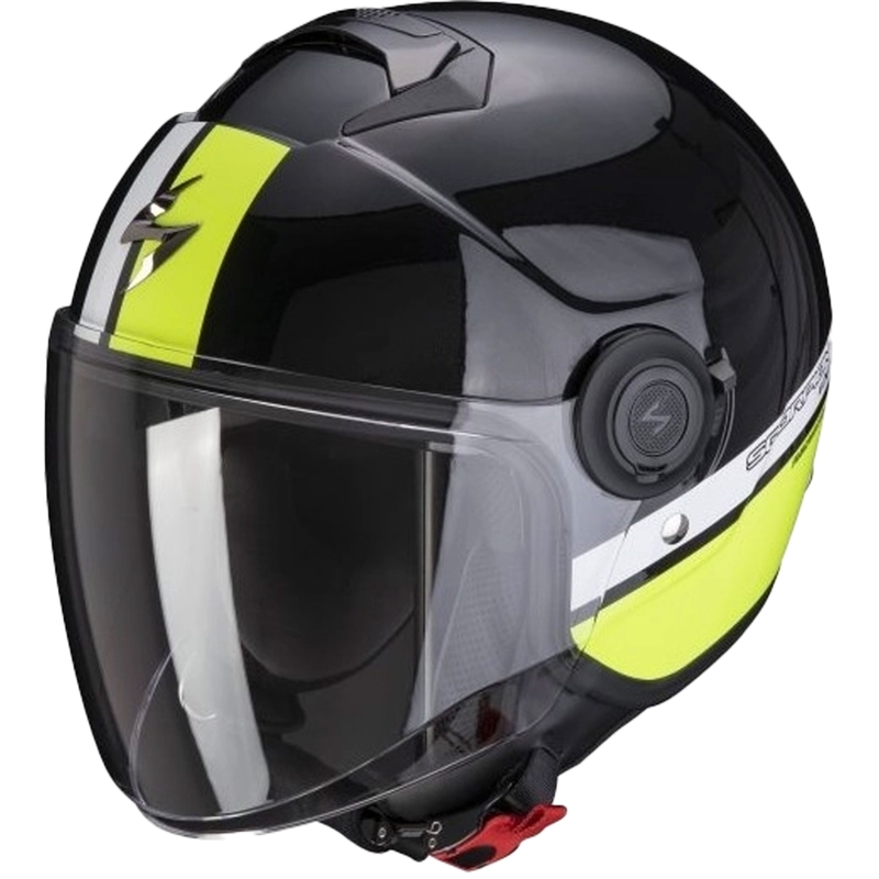Casco moto SCORPION EXO-CITY STRADA perlato nero-bianco-giallo fluo