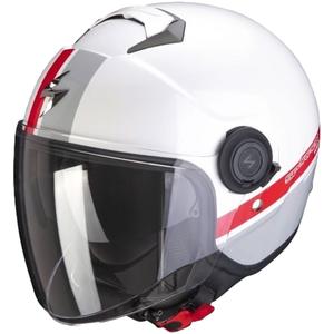 Casco moto SCORPION EXO-CITY STRADA bianco-argento-rosso