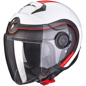 Casco moto aperto Scorpion EXO-CITY ROLL bianco-rosso