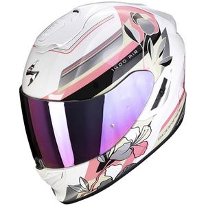 Casco moto integrale Scorpion EXO-1400 EVO Air Gaia perla bianco-rosa
