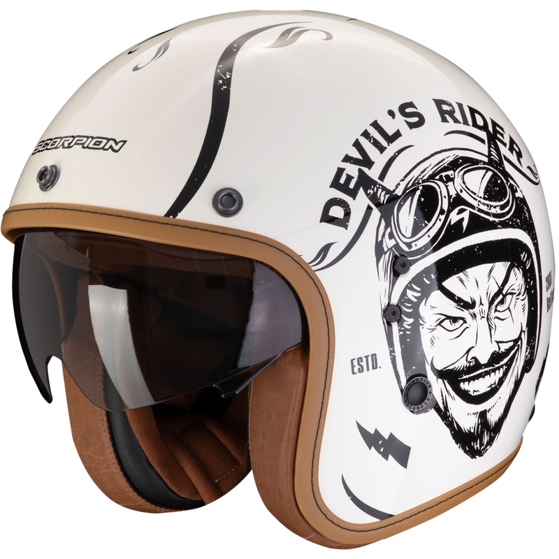 Casco moto aperto Scorpion Belfast Evo ROMEO crema-nero Saldi