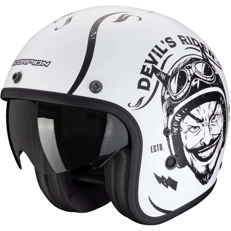 Casco moto aperto Scorpion Belfast Evo ROMEO nero opaco e bianco Saldi