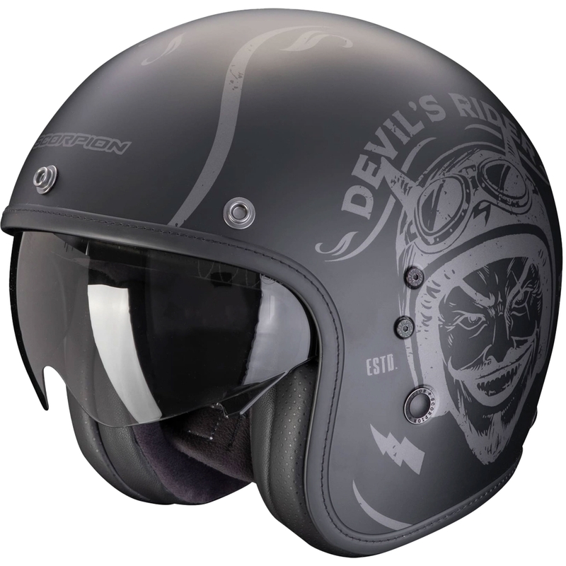 Casco moto aperto Scorpion Belfast Evo ROMEO nero-argento opaco Saldi
