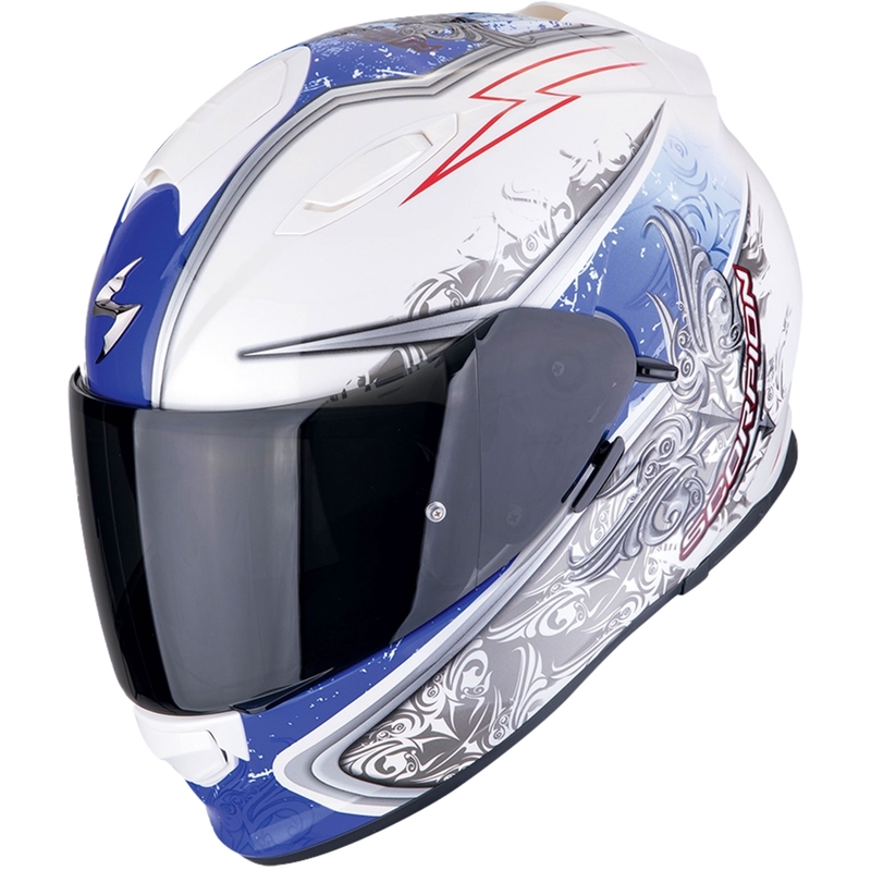 Casco integrale da moto Scorpion EXO-491 RUN bianco-blu Saldi