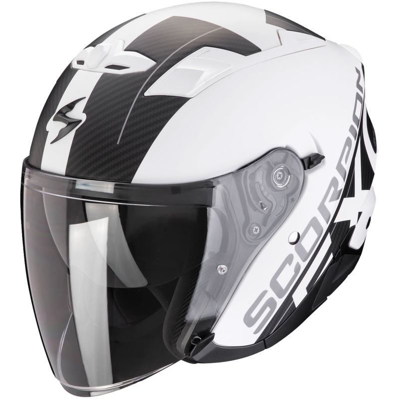 Casco moto aperto SCORPION EXO-230 QR bianco-nero opaco Saldi
