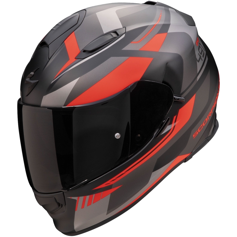 Casco integrale da moto Scorpion EXO-491 Abilis nero-grigio-rosso Saldi
