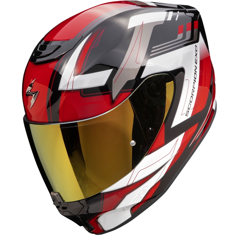 Casco moto integrale Scorpion EXO-391 Captor nero-rosso Saldi