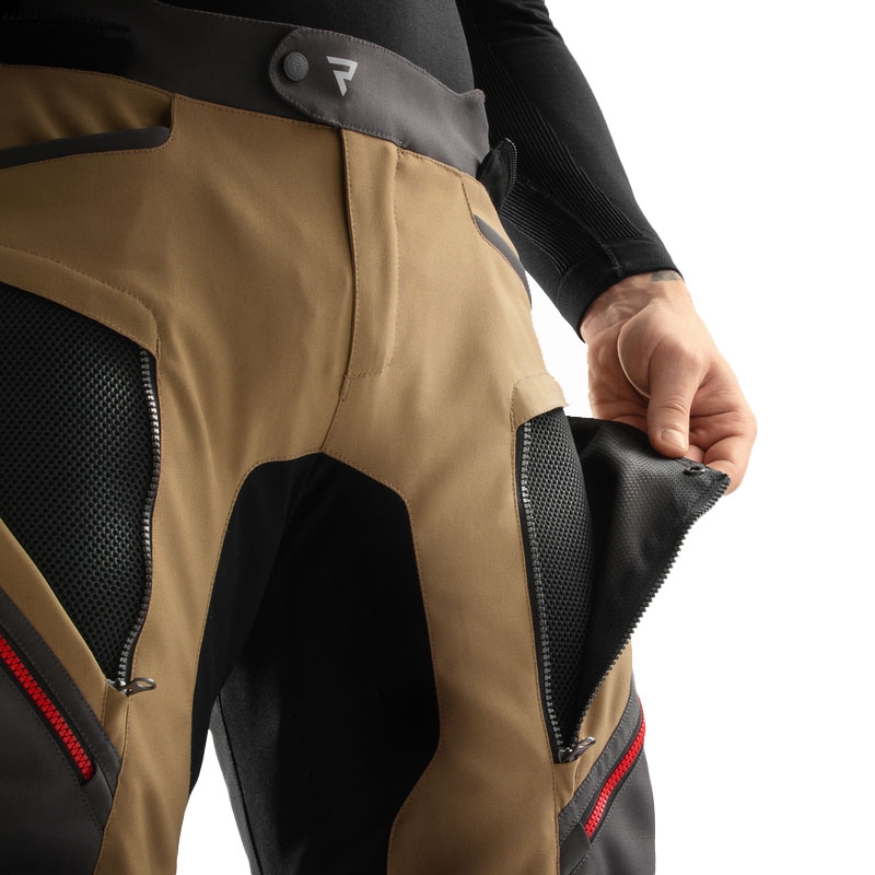 Pantaloni moto Rebelhorn Hardy 3.0 beige-grigio-rosso