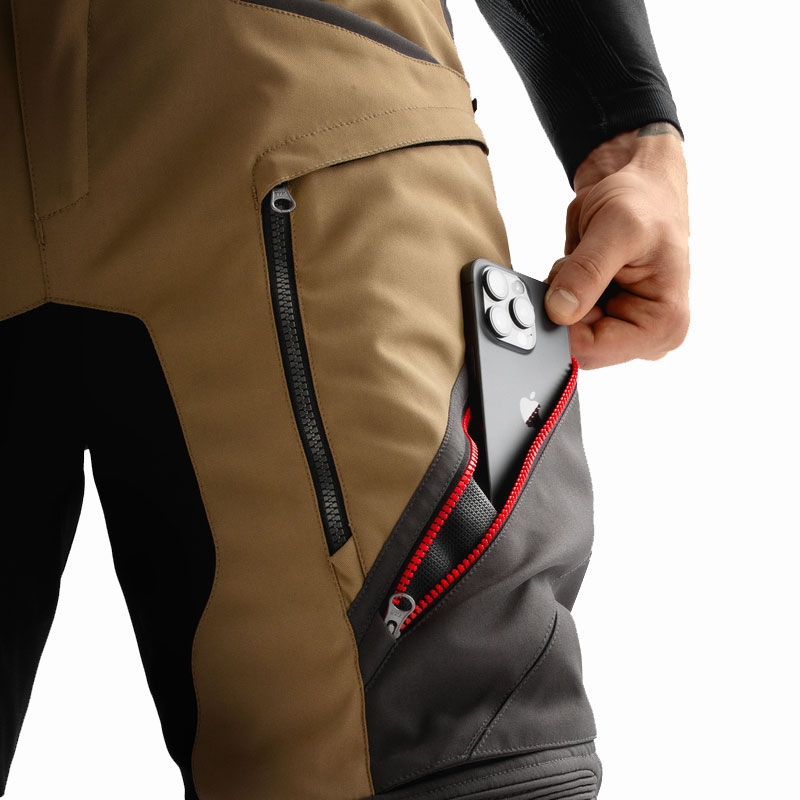 Pantaloni moto Rebelhorn Hardy 3.0 beige-grigio-rosso