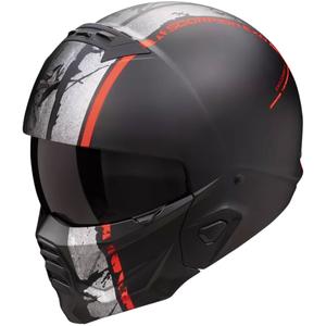 Casco moto modulare Scorpion EXO-COMBAT II LORD nero opaco-rosso