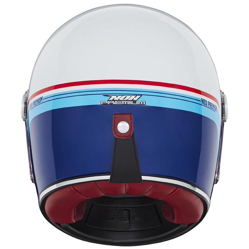 Casco integrale da moto NOX PREMIUM REVENGE bianco-blu-rosso