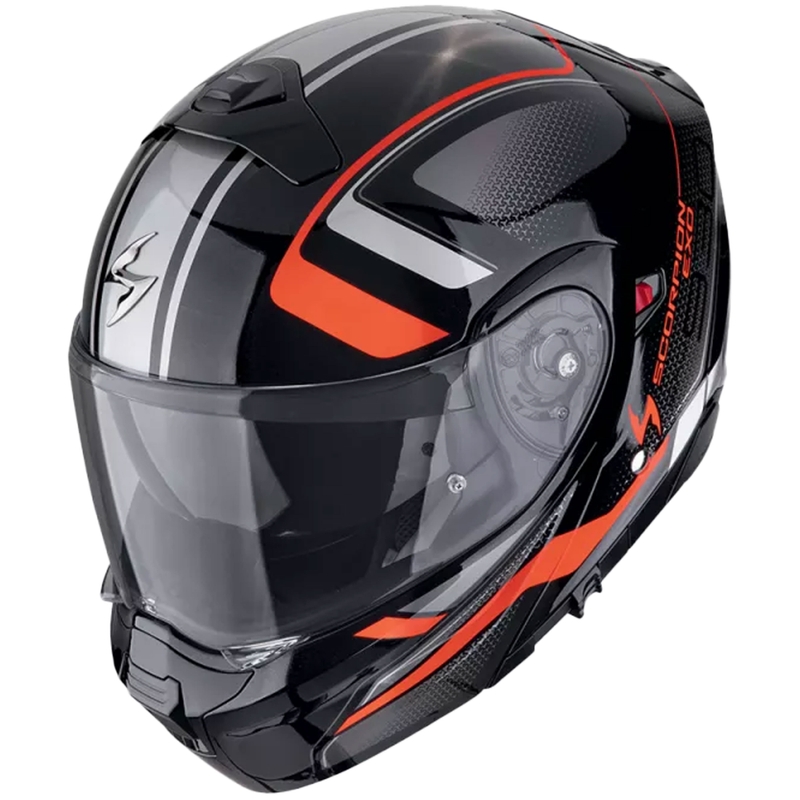 Casco moto modulare Scorpion EXO-930 EVO ARDENS nero-rosso metallizzato