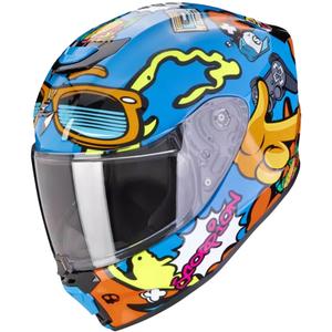 Casco da moto per bambini Scorpion EXO-JNR AIR FUN blu-arancio