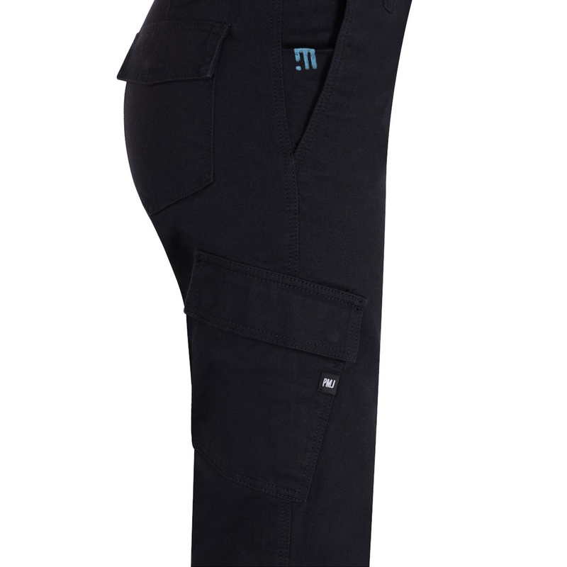 Jeans da motociclista da donna PMJ Electra Cargo neri Saldi