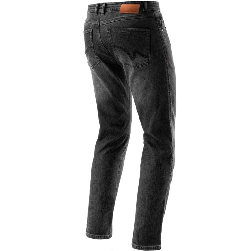 Jeans da motociclista estesi Rebelhorn Bronco lavati neri