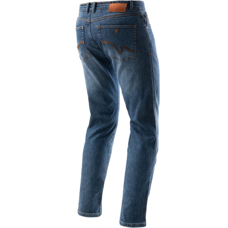Jeans da motociclista estesi Rebelhorn Bronco blu lavato