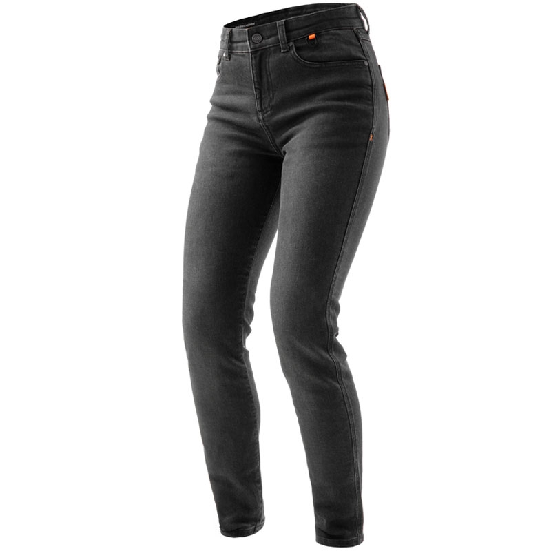 Jeans da motociclista da donna Rebelhorn Bronco nero lavato