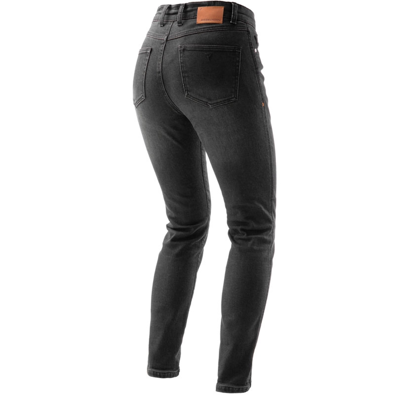 Jeans da motociclista da donna Rebelhorn Bronco nero lavato