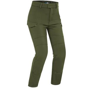 Jeans da motociclista da donna PMJ Sidney color cachi