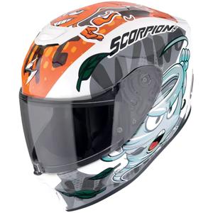 Casco da moto per bambini Scorpion EXO-JNR AIR The4elements bianco-blu-arancio
