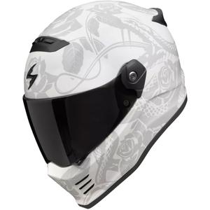 Casco moto integrale Scorpion Covert FX Dragon grigio-argento opaco